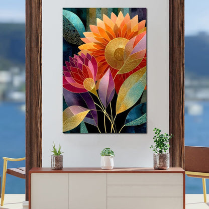 Radiant Blooming Spectrum Canvas Wall Art