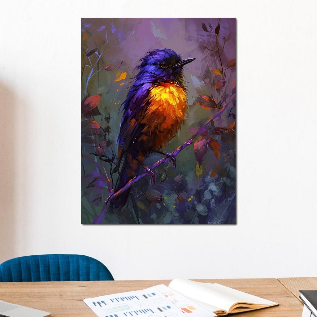 Majestic Twilight Bird Perched Canvas Wall Art