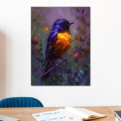 Majestic Twilight Bird Perched Canvas Wall Art