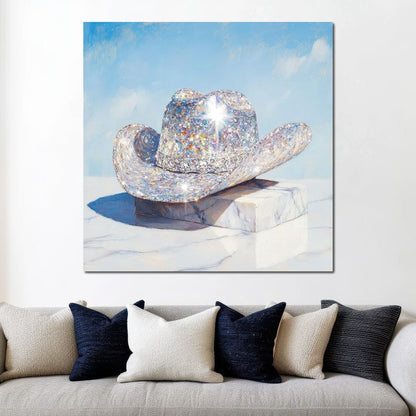 Glistening Cowboy Hat Canvas Wall Art