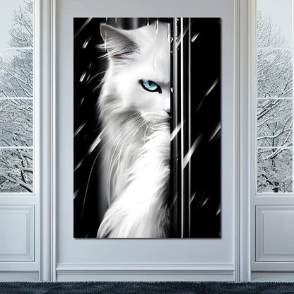 Feline Elegance in Monochrome Canvas Wall Art
