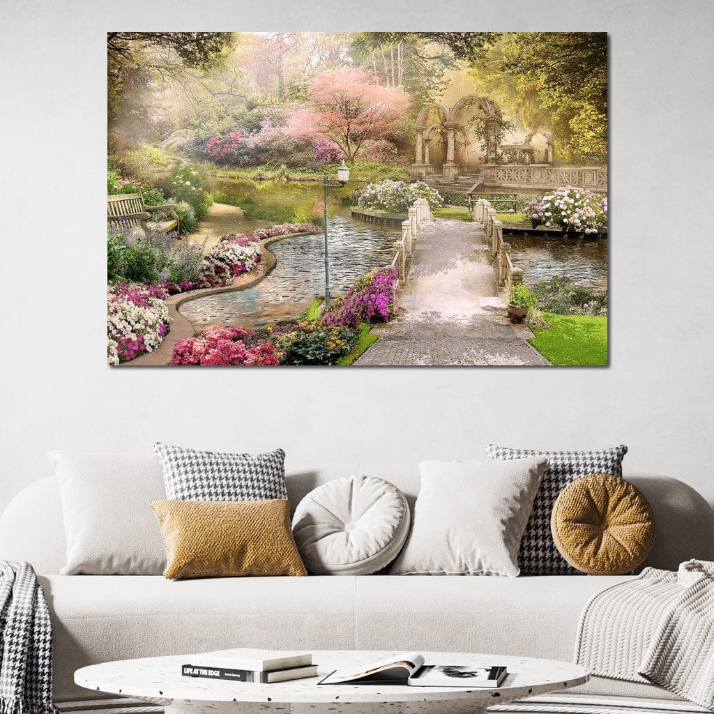 Pond Bridge Canvas Wall Art