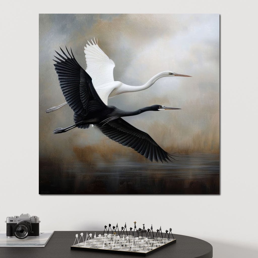 Heron Harmony Canvas Wall Art