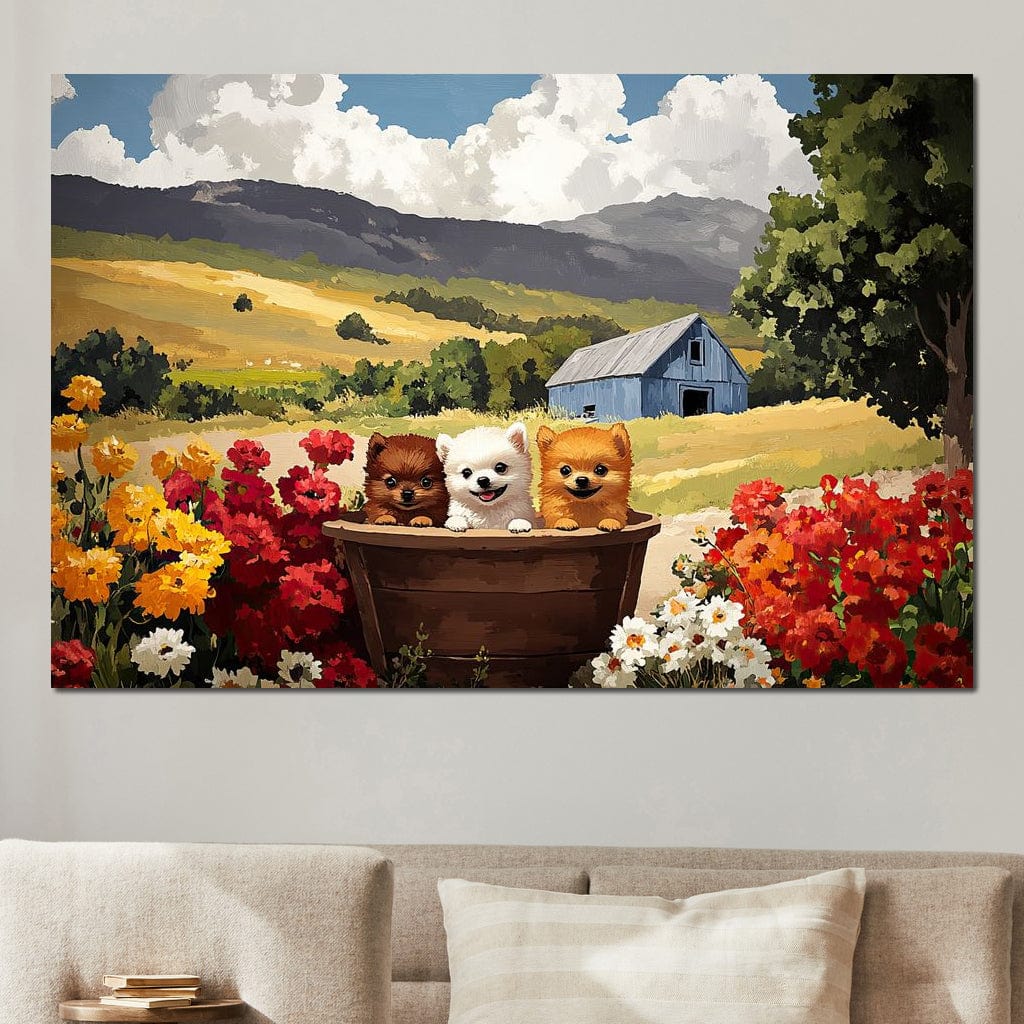Fluffy Trio Canvas Wall Art