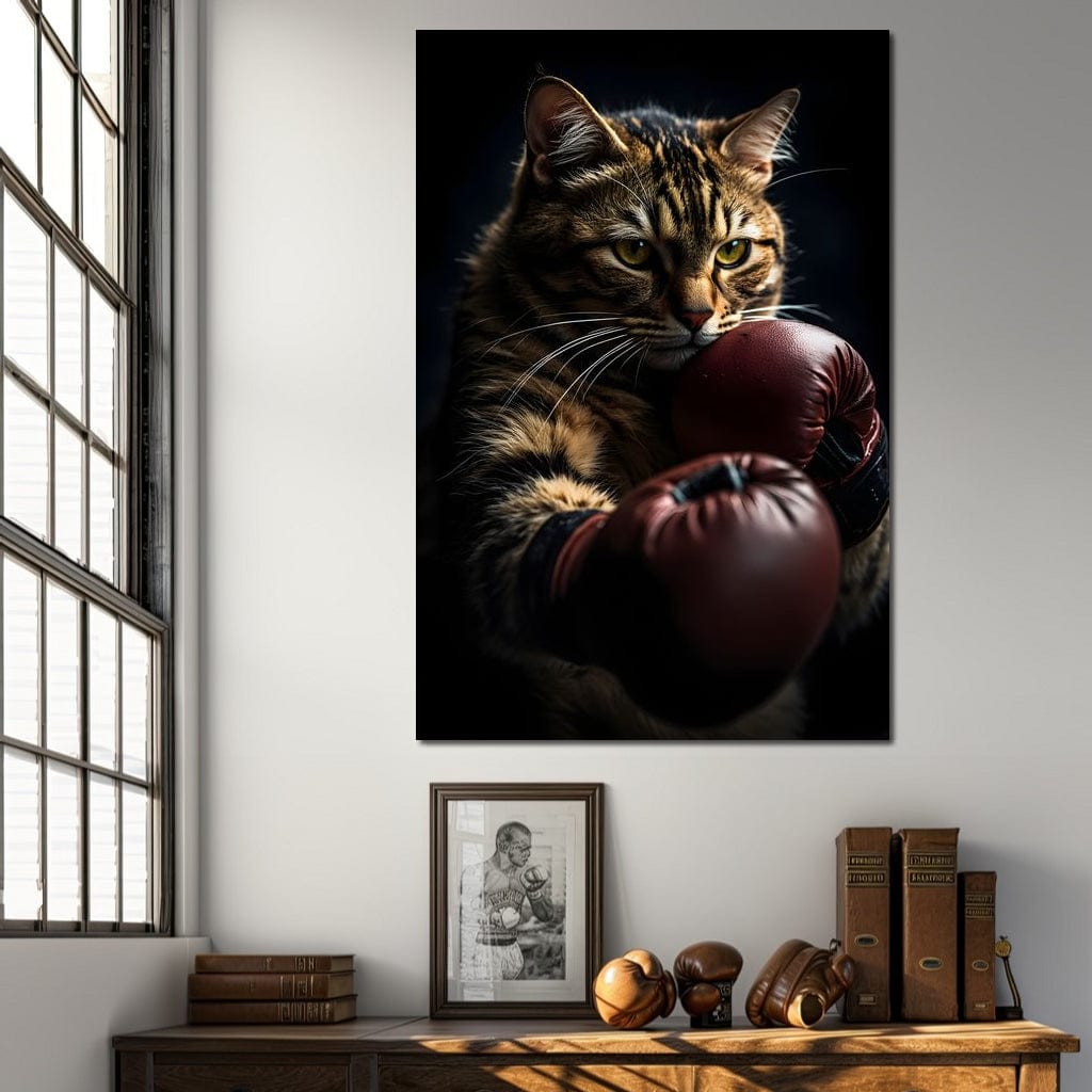 Cat Pugilist Canvas Wall Art