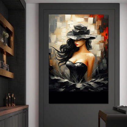 Noir Elegance in Bloom Canvas Wall Art