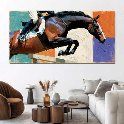 Leaping Over The Painted Square Canvas Wall Art