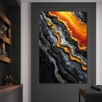 Magmatic Flux Convergence Canvas Wall Art