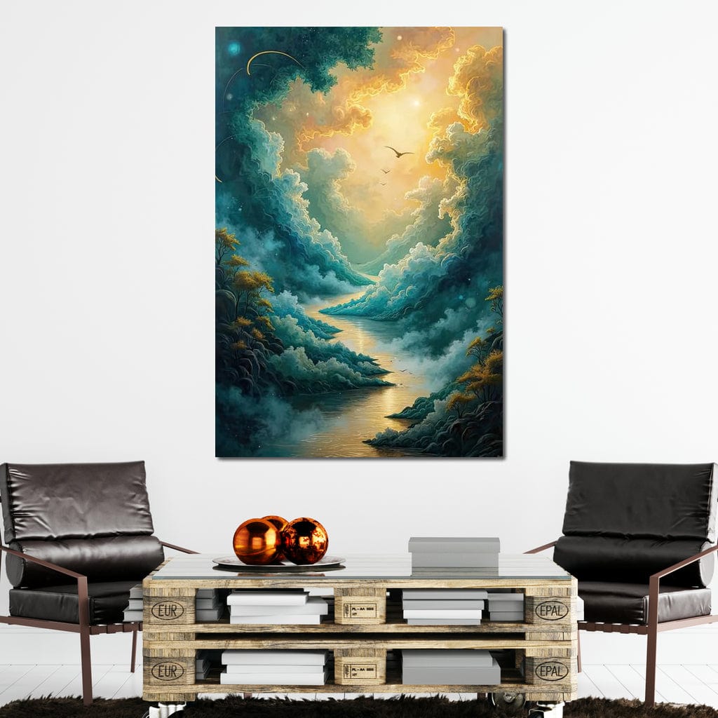 Golden Path Through Dreams Canvas Wall Art