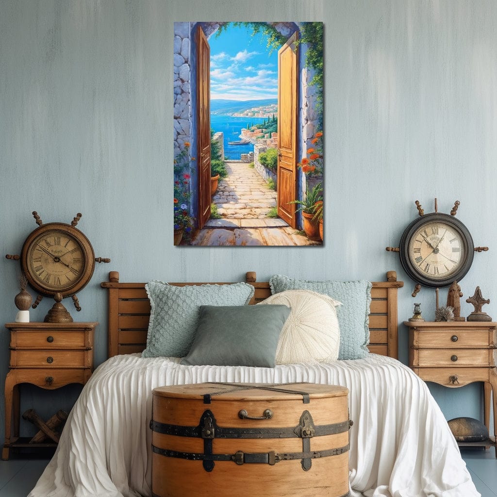 Open Door to the Sea Canvas Wall Art