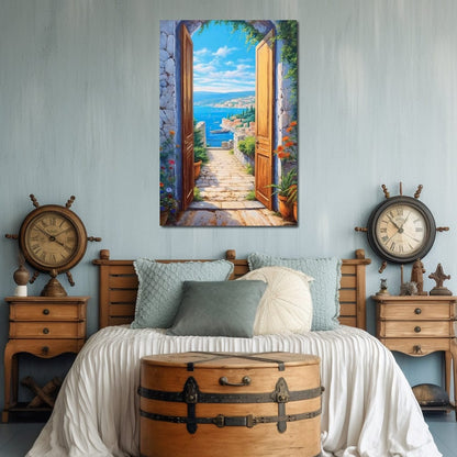 Open Door to the Sea Canvas Wall Art