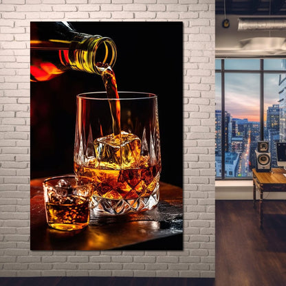 Whiskey's Prismatic Elegance Canvas Wall Art