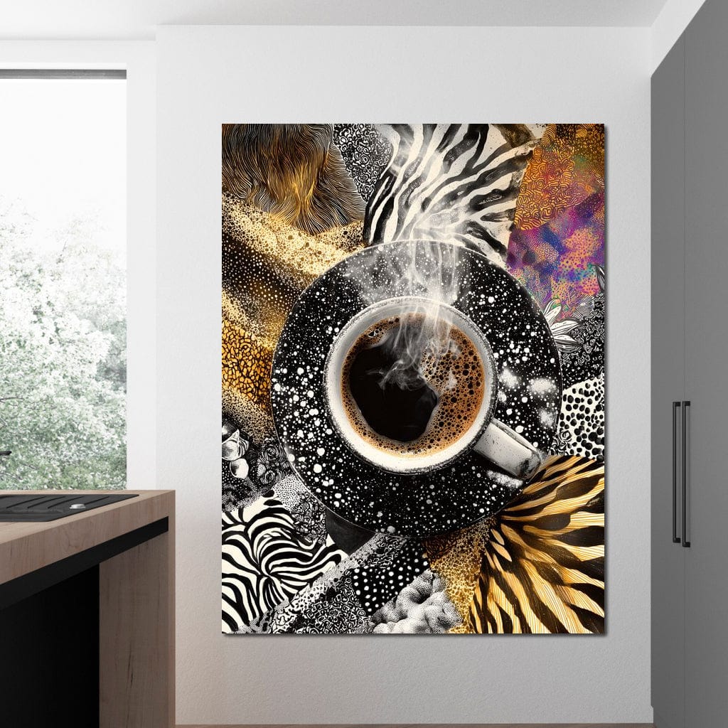 Cosmic Coffee Safari Dream Canvas Wall Art