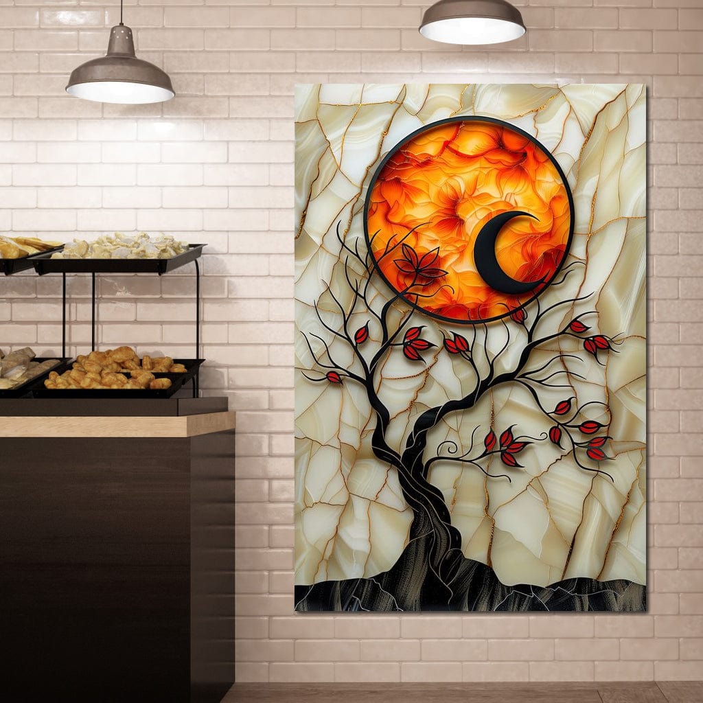 Solar Flare Through Leaves Canvas Wall Art