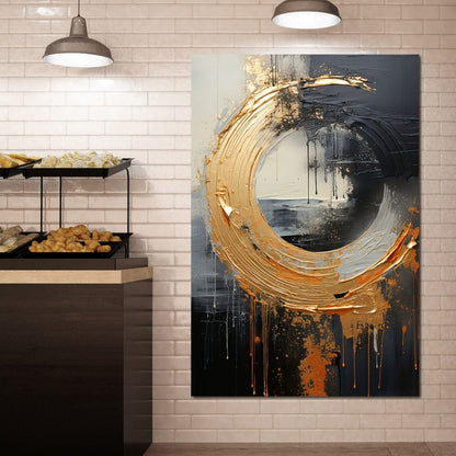 Abyssal Gold Embrace Canvas Wall Art