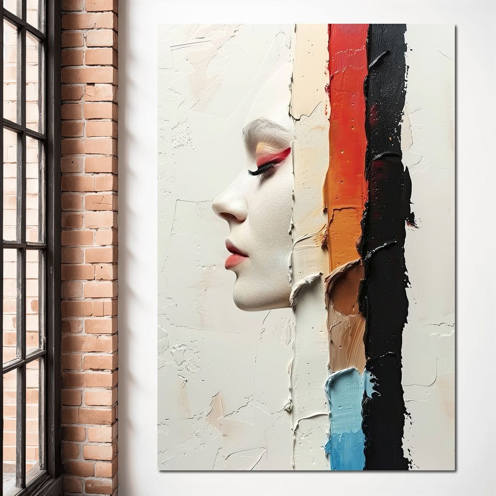 Painted Visage Fragmented Canvas Wall Art