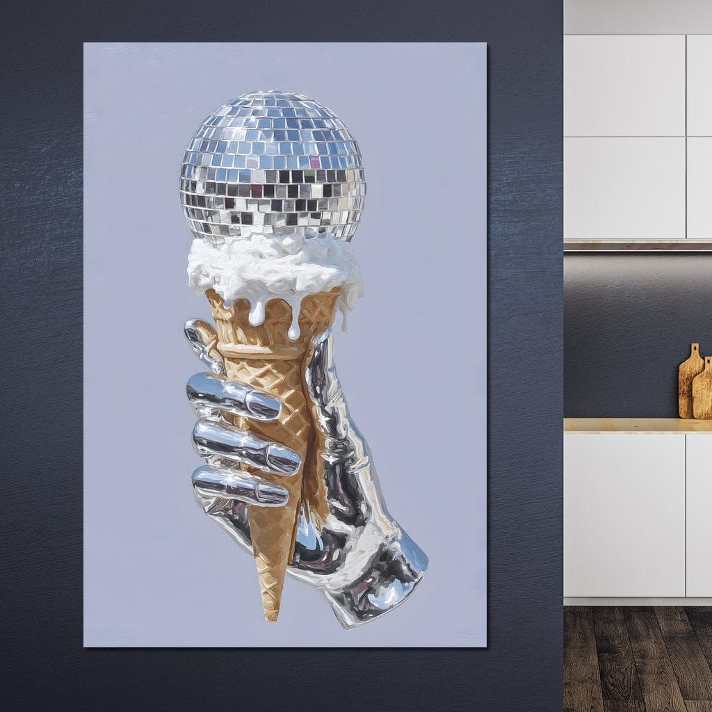 Chrome Hand Disco Ice Cream Dream Canvas Wall Art