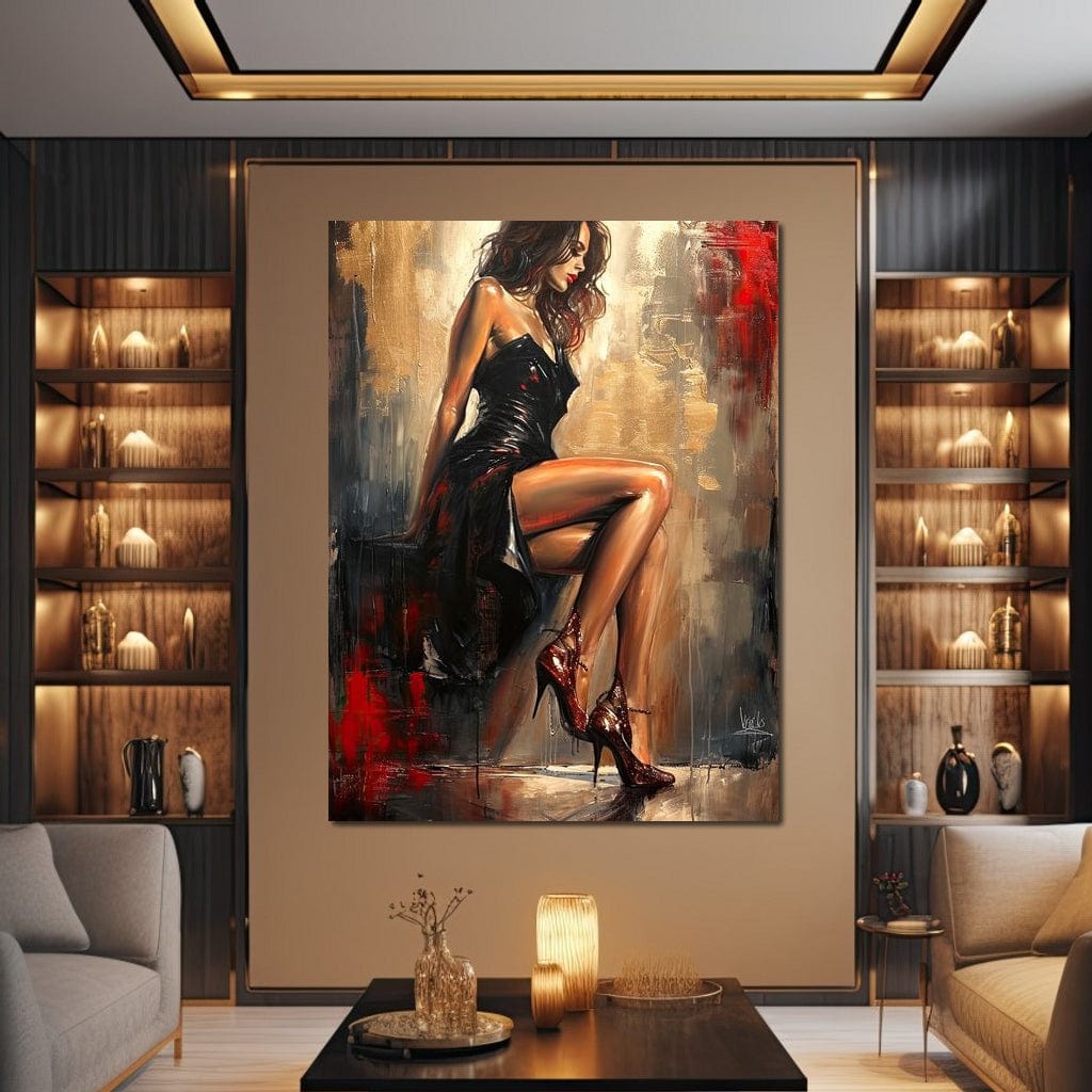 Alluring Legs Sleek Noir Elegance Canvas Wall Art