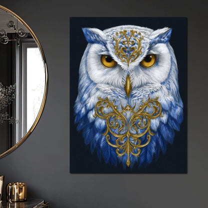 Gilded Owl Night Guardian Canvas Wall Art
