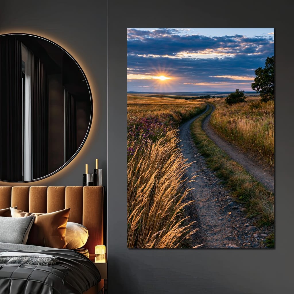 Golden Hour Journey Home Canvas Wall Art