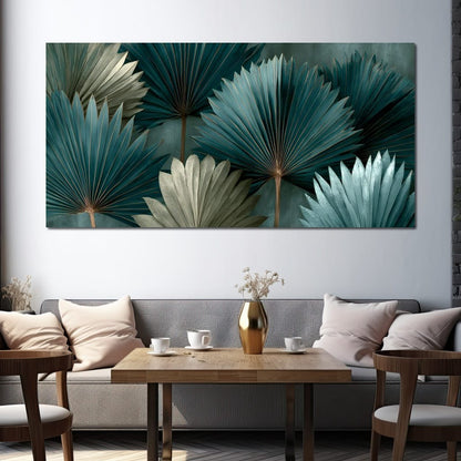 Verdant Palms Held By Time Canvas Wall Art
