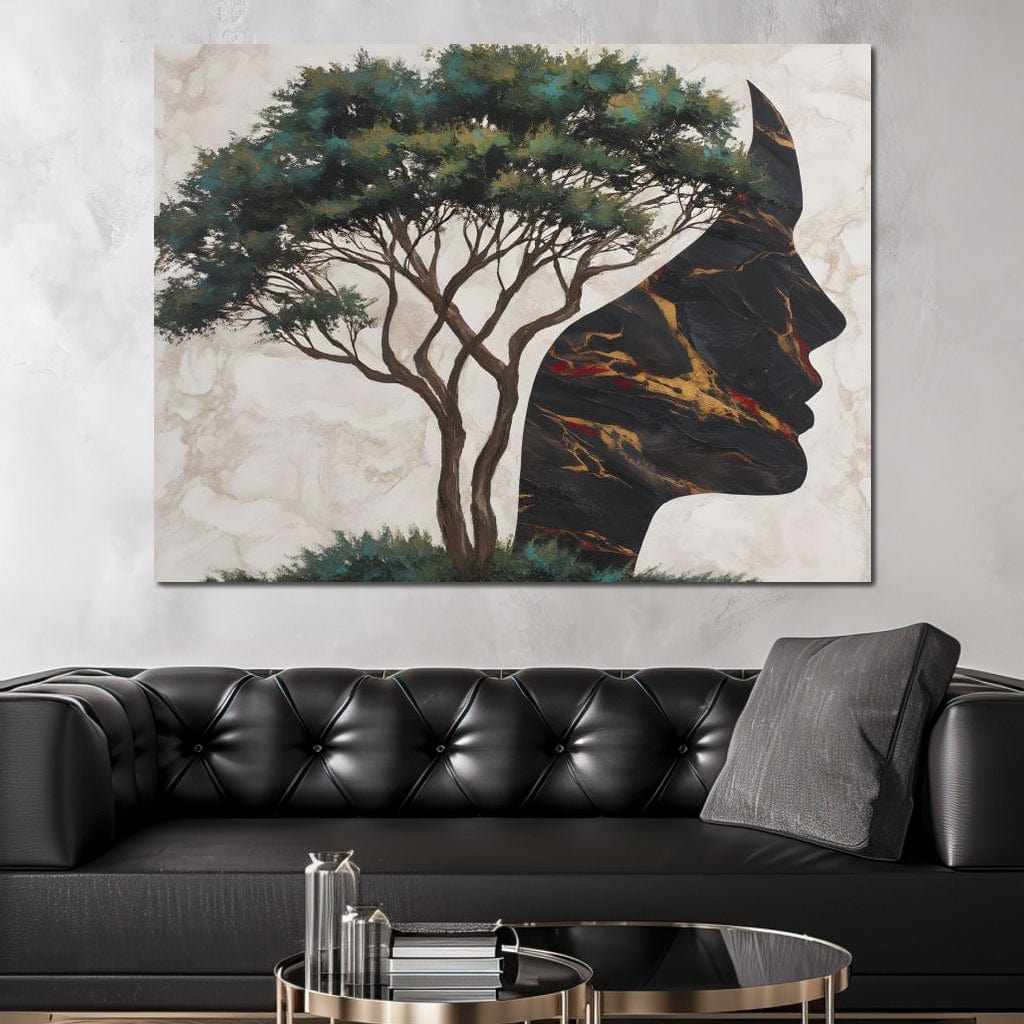 Majestic Silhouette Beneath Branches Canvas Wall Art