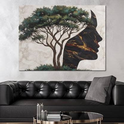 Majestic Silhouette Beneath Branches Canvas Wall Art