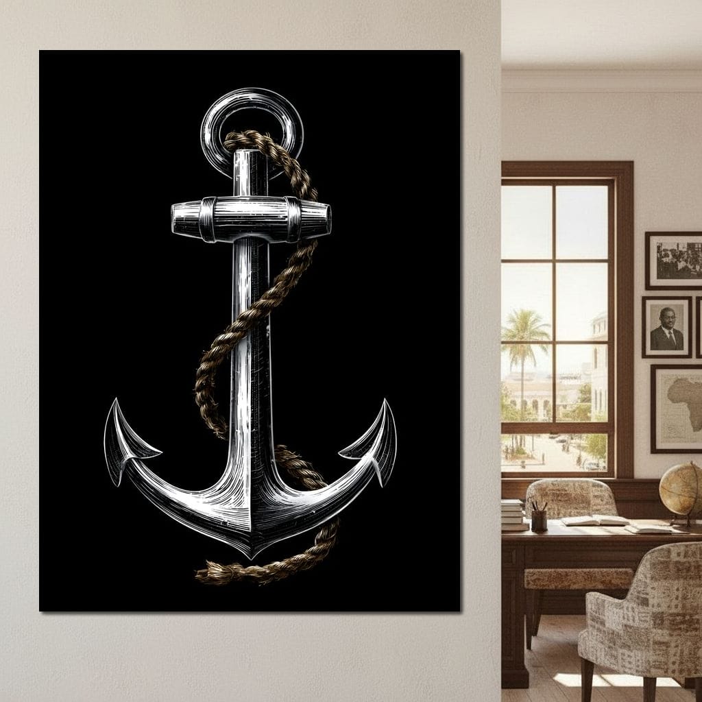 Heavy Iron Anchor Canvas Wall Art