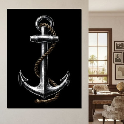 Heavy Iron Anchor Canvas Wall Art