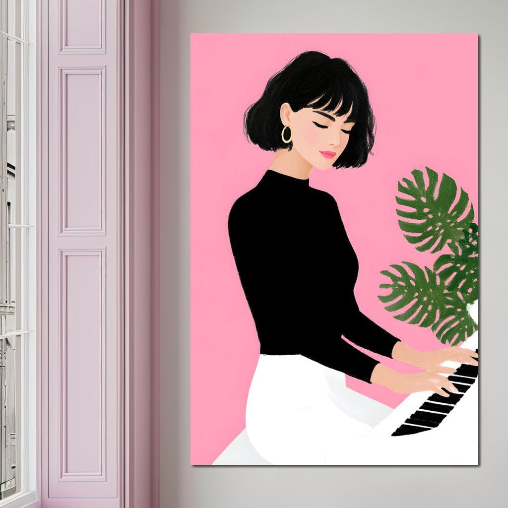 Melody on Rose Studio Keys Canvas Wall Art
