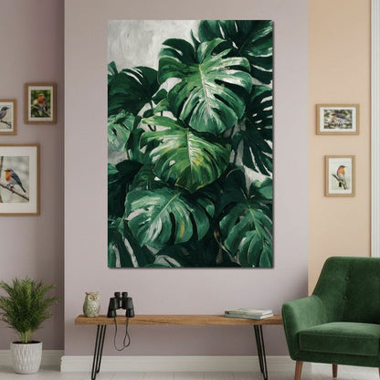 Monstera Garden Stillness Canvas Wall Art