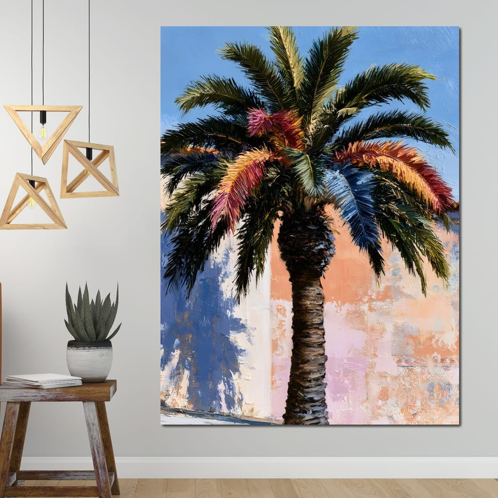 Coastal Palm Tree Canvas Wall Art