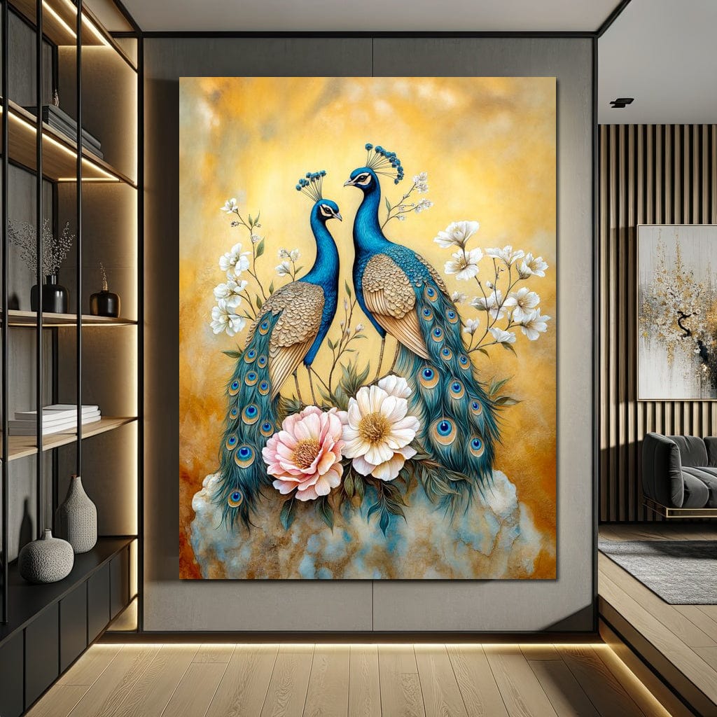 Peacock Serenade Canvas Wall Art