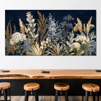 Midnight Botanical Bouquet Canvas Wall Art