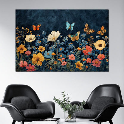 Midnight Blossom Ballet Canvas Wall Art