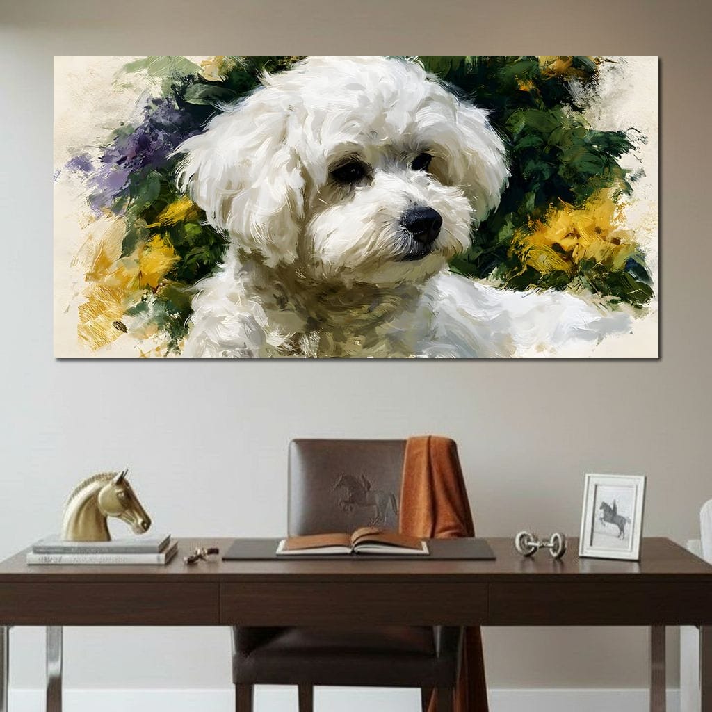 Gentle White Dog Companion Canvas Wall Art