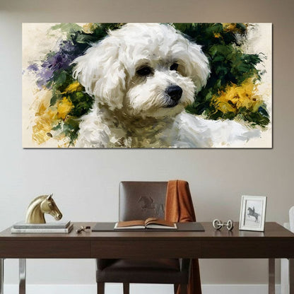 Gentle White Dog Companion Canvas Wall Art