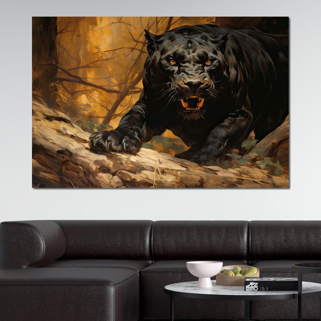 Forest Panther Canvas Wall Art