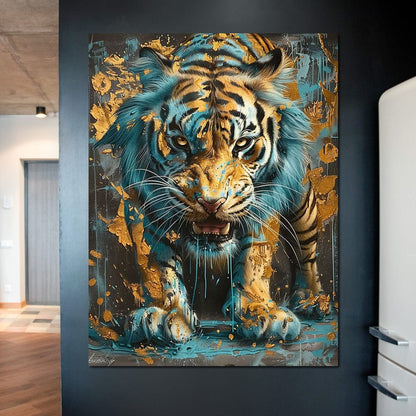 Majestic Radiance of a Golden Tiger Canvas Wall Art