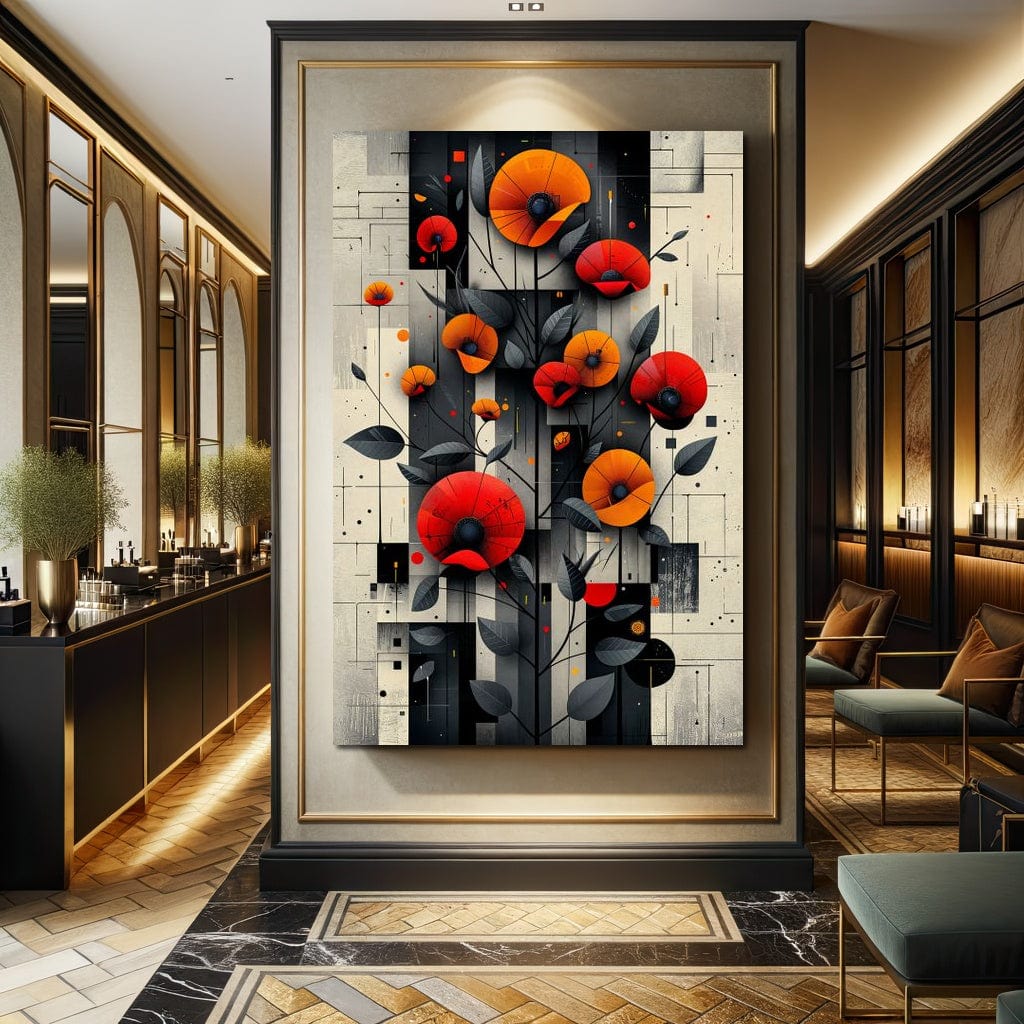 Spectral Monochrome Blooms Canvas Wall Art