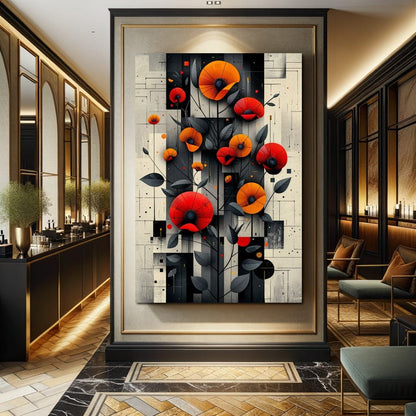 Spectral Monochrome Blooms Canvas Wall Art