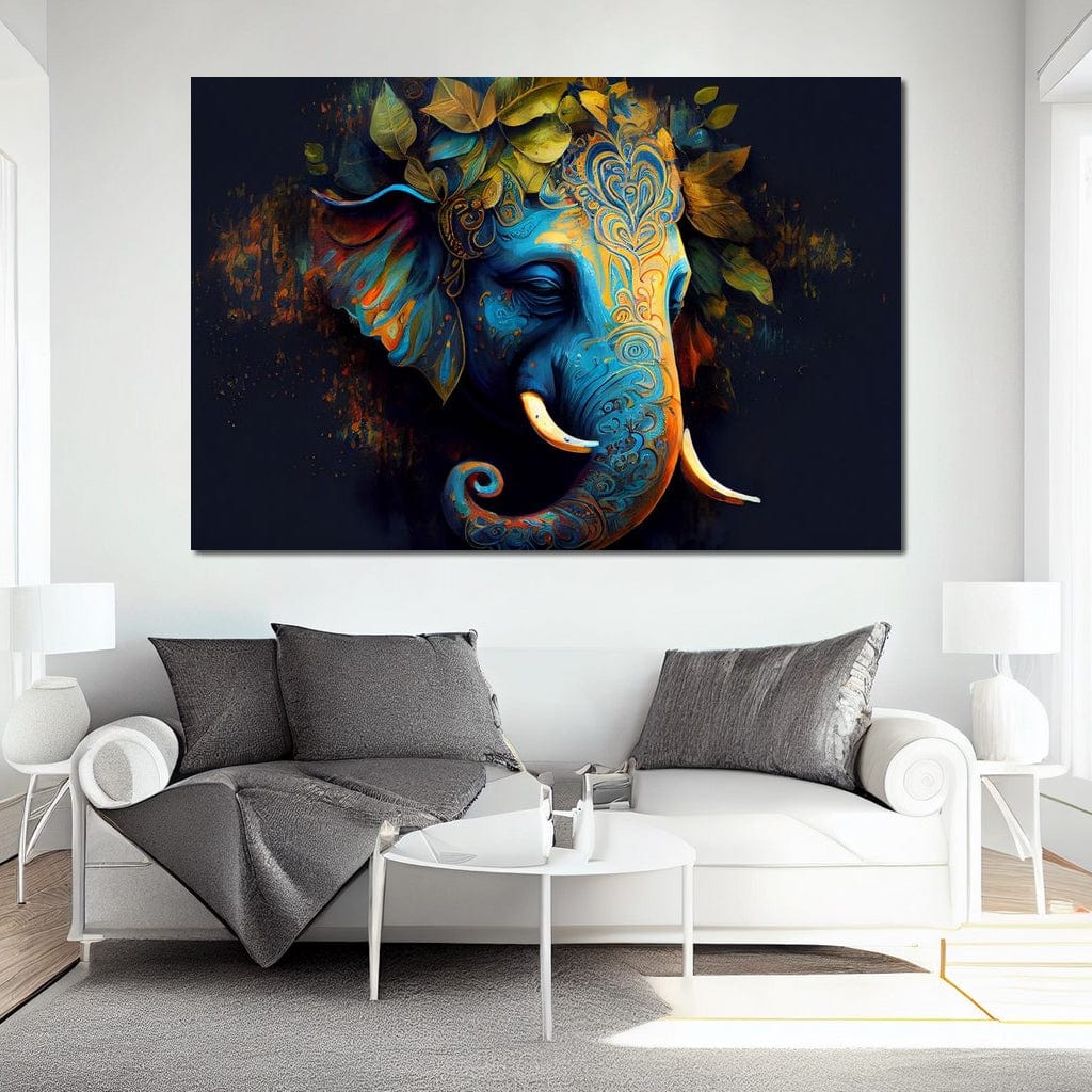 The Blue Elephant Canvas Wall Art