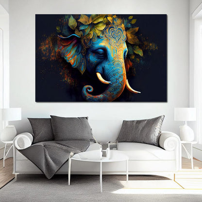 The Blue Elephant Canvas Wall Art