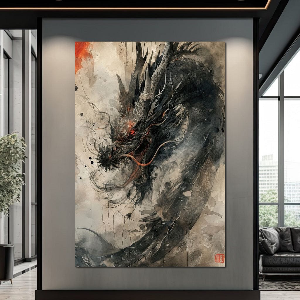 Ethereal Dragon's Maelstrom Canvas Wall Art