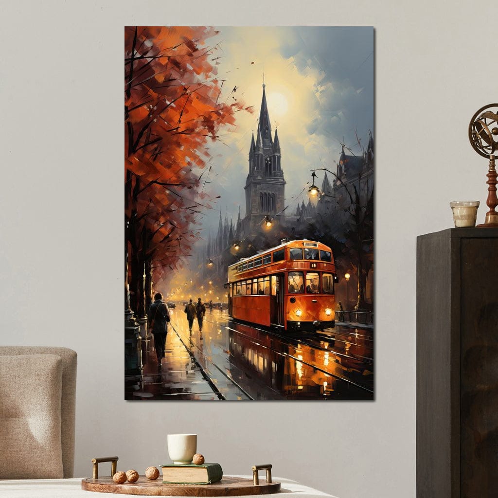 Vintage London Street Canvas Wall Art