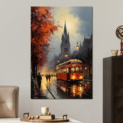 Vintage London Street Canvas Wall Art