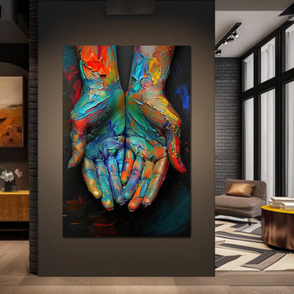 Embrace of Chromatic Hues Canvas Wall Art