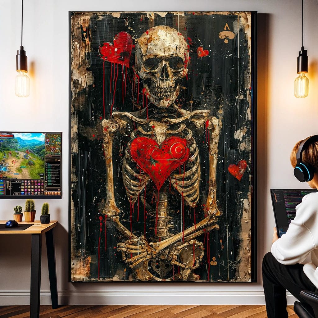 Romantic Skeleton 3 Canvas Wall Art