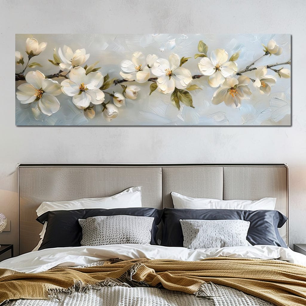 Blossoming Alabaster Flowers Canvas Wall Art