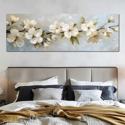 Blossoming Alabaster Flowers Canvas Wall Art